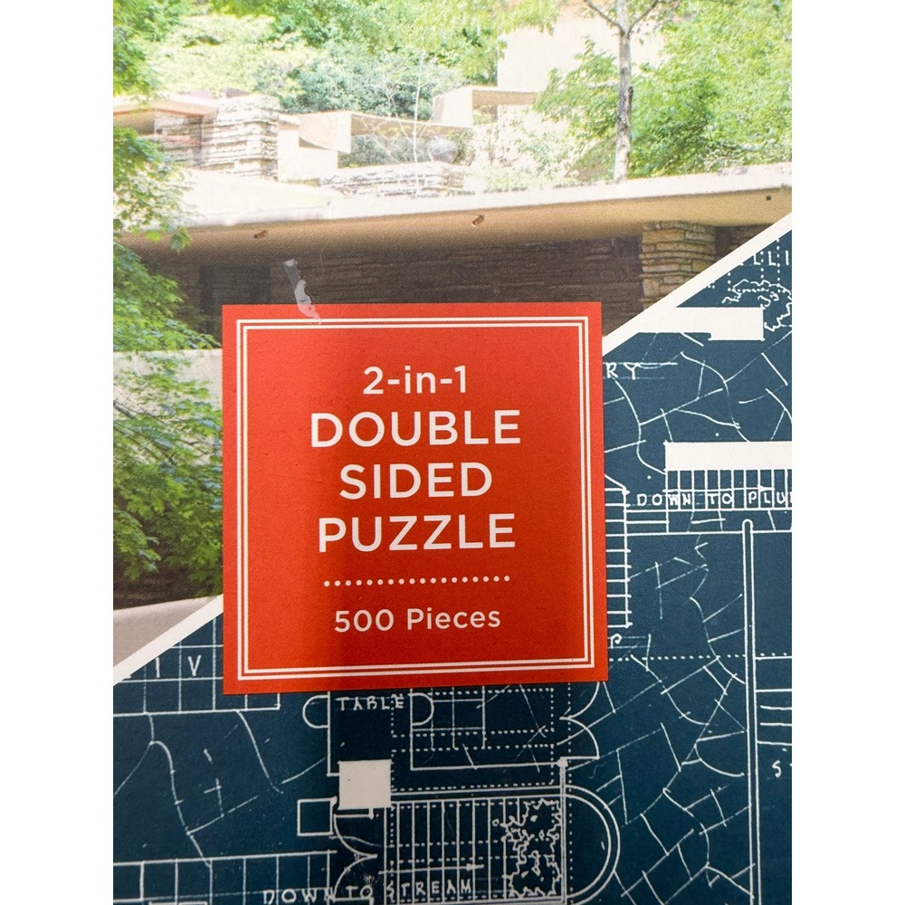 Frank Lloyd Wright Fallingwater Double Sided 500 Piece Puzzle Galison - Picture 2 of 8